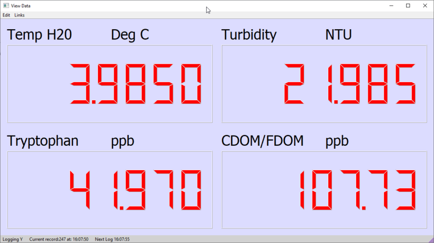 QLOG Multi-parameter SONDE Readings