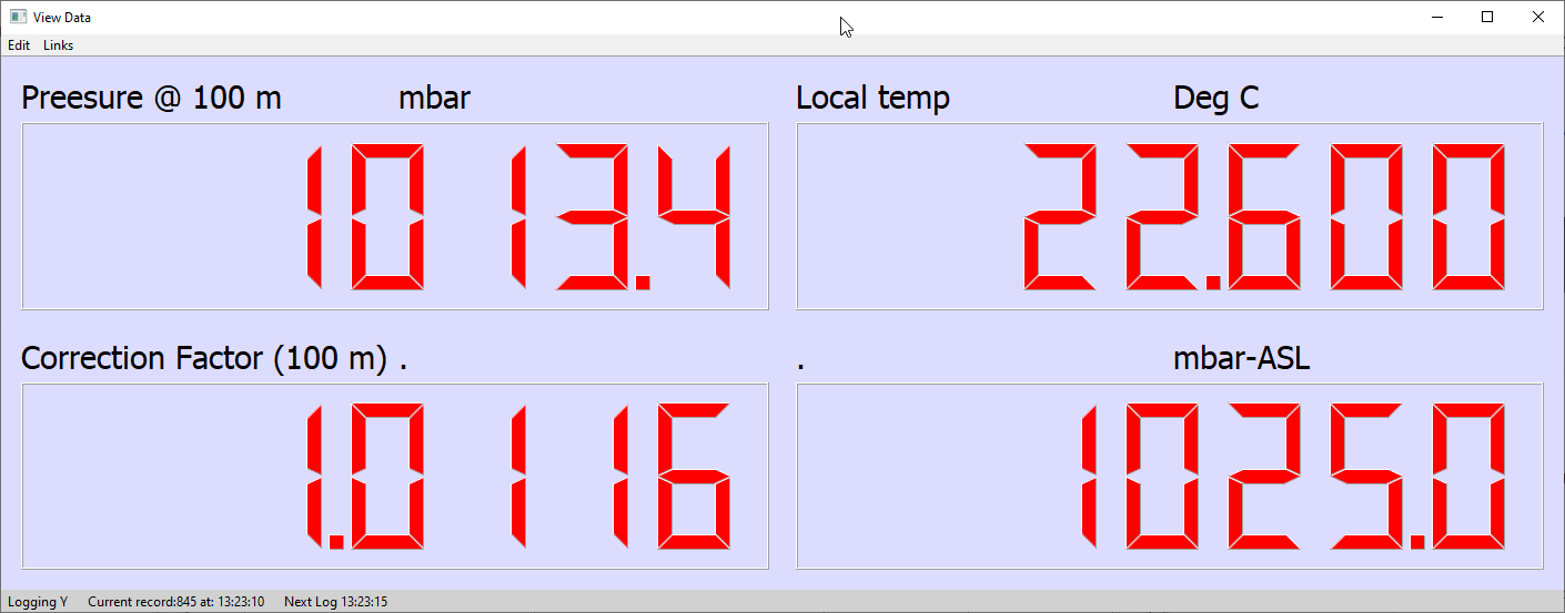 SI Units results from sensor