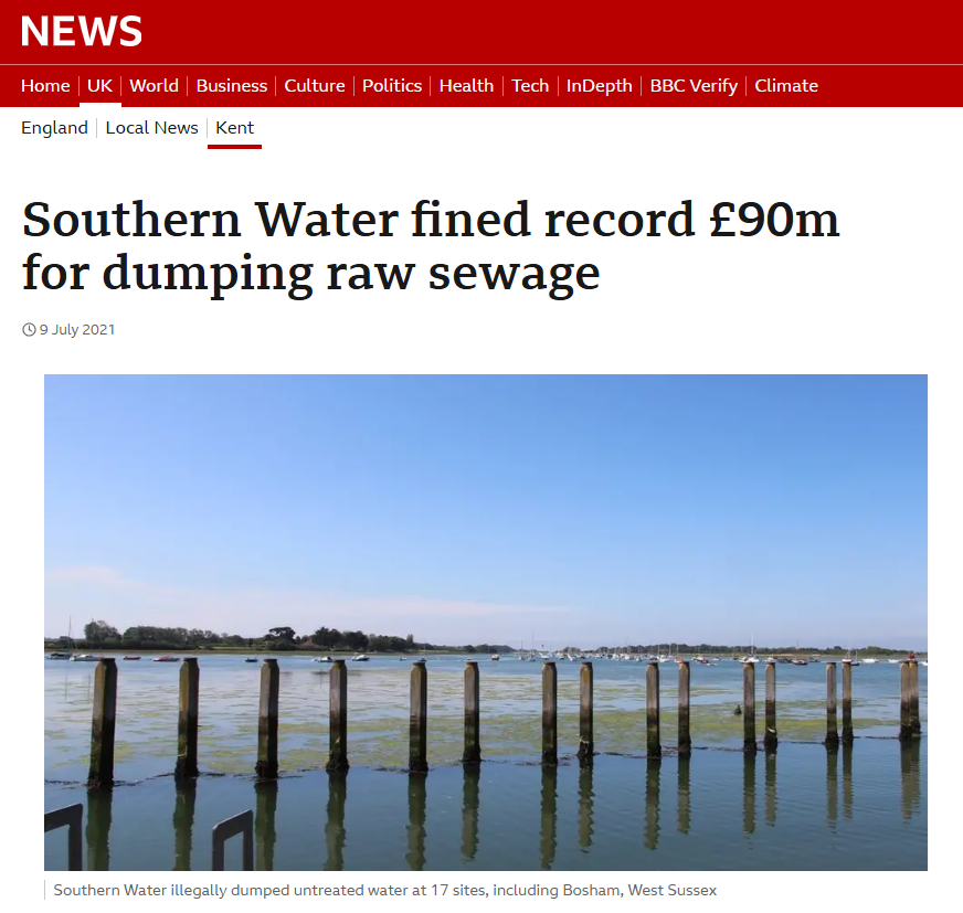 The Environment Agency (EA) picked a “large signal” from one of our tryptophan sensors which eventually resulted in a large fine for Southern Water